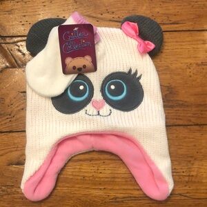NWT - Panda Youth  Hat and Mittens Set.